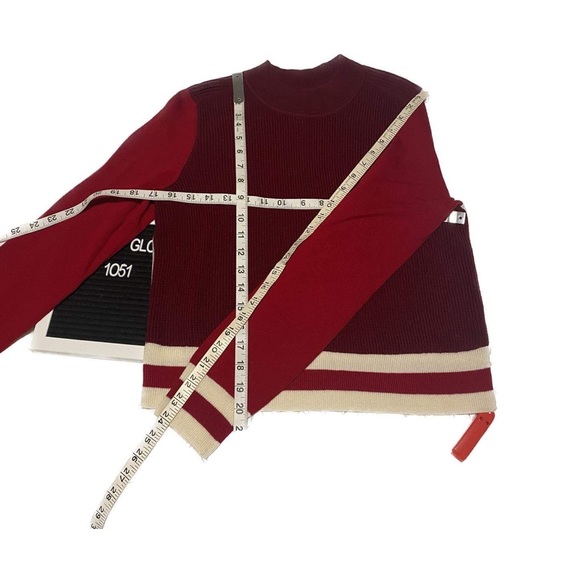 RAG and BONE Red Dean Mock Neck Block colour Sweater - Picture 4 of 4